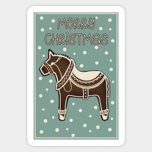 Cute Decorated Gingerbread horse , the best traditional cookie at Christmas in Finland Sticker